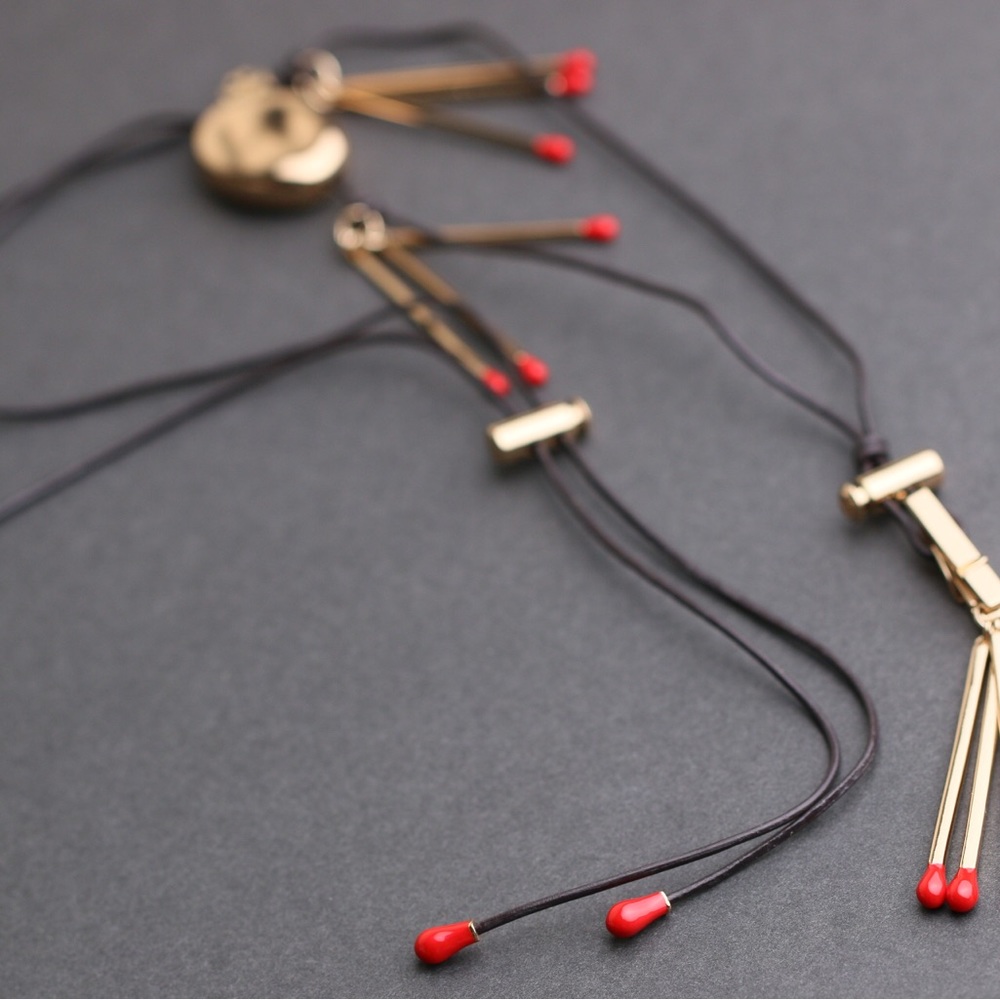 Tory Burch Gold and Red Pendant Necklace - Picture 16 of 16